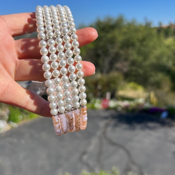 Multi-Strand Pearls choker freshwater mother Pearls natural stone - Picture 7 of 8